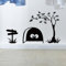 Wandtattoo Mädchen - Mäuse Maus Loch Palme Wand Aufkleber für Sofa Blattaufkleber Schlafzimmer Wanddeko 0122