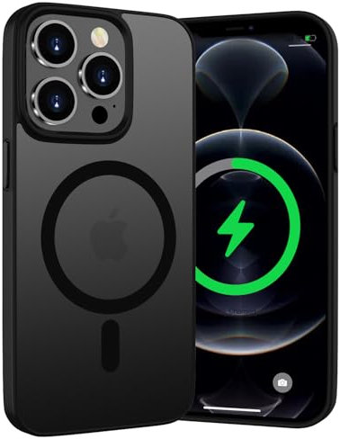 WXX for iPhone 13 Pro Max Case, Magnetic Compatible with MagSafe, All-round Protection Shockproof Cover Translucent Back Case for iPhone 13 Pro Max 6.7 Inch (Black)