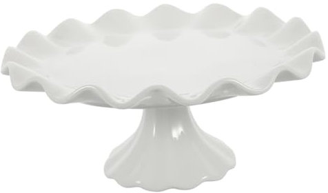 OKUMEYR Alzata Per Torta in Ceramica Piede Alto Espositore Per Dessert Vassoio Per Frutta Fruttiera Per Torte Snack Biscotti
