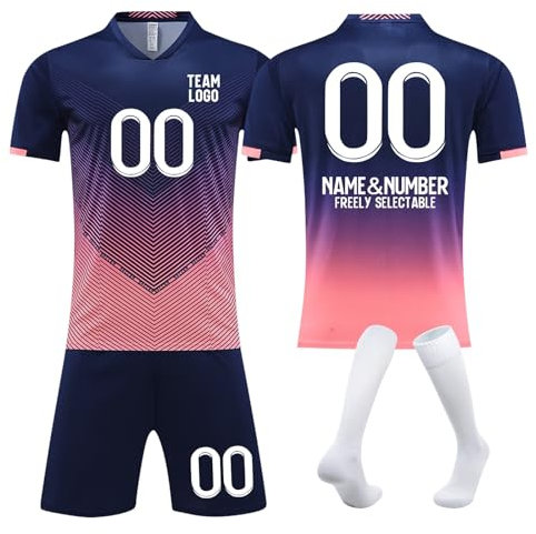 Custom Football Jersey Deutschland Tshirt Herren Shorts Trikot Set Fanshirt Deutschland Em 2024 Fussball Trikot Kinder Personalisiert Football Trikot Trikot Personalisiert Kinder(#G Dark Purple)