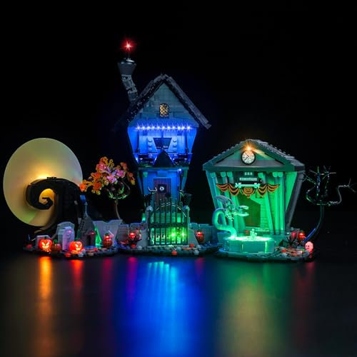 LocoLee Led Light Set Compatible with Lego Disney Tim Burton's The Nightmare Before Christmas Led Decoration Lighting Kit Compatible with Lego 21351 Building Blocks Model,Only Lights Set,No Model