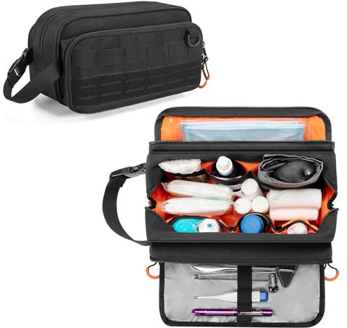 Prokva Taktische Erste Hilfe Tasche Leer, EMT Medikament Tasche, Trauma Kit Reiseapotheke für Camping, Jagd, Wandern, Schwarz (Nur Leere Tasche)