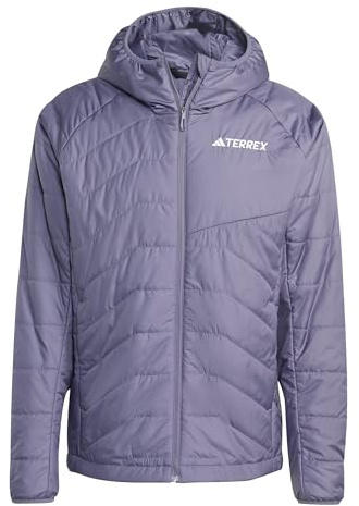adidas Men's TERREX MULTI SYNTHETIC INSULATED HOODED JACKET, preloved violet, L