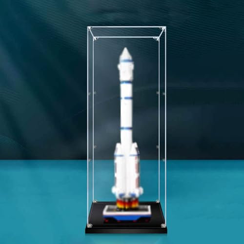 Vibeo Acryl Vitrine Staubgeschützte Acrylvitrine, 20–80 cm Hohe, Transparente Vitrine mit Sockel, Große, Stapelbare Thekenbox, Sammlervitrine(30x25x60cm(12x10x24))