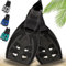 Khroom Flossen Erwachsene Gr. 36-47 - Hochwertig, Made in Italy, Schwimmflossen zum Schnorcheln & Tauchen, Unisex verstellbare Schnorchelflossen / Taucherflossen Damen & Herren (Ganz Schwarz, 42-47)