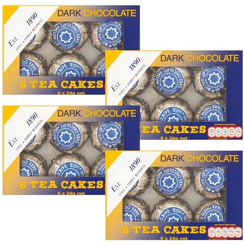Scottish Tea Cake Bundle With Tunnock Tea Cakes Dark Chocolate 6x24g (4 Pack)