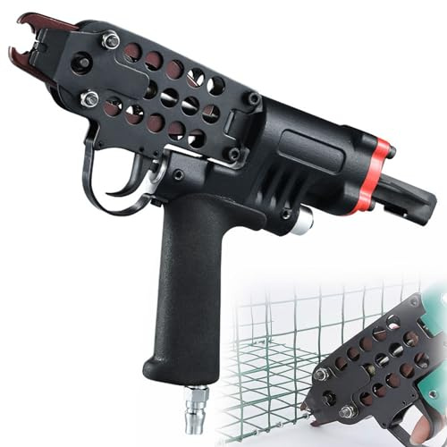 C-Type Pneumatic Nailer Gun - Air Nailing Tool for Woodworking, DIY Projects & Wire Cage Fencing - SC7E/SC7C/SC760 - Efficient C-Ring Stapler & Cage Ring Plier