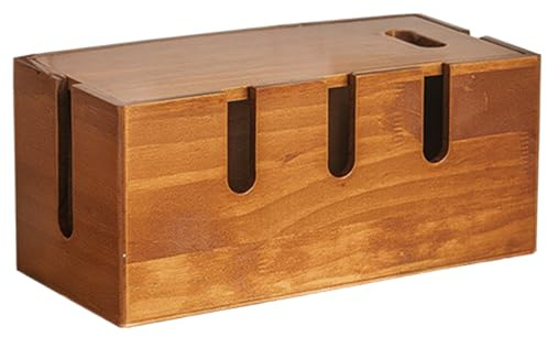 Kabel-Management-Box Aus Holz – Kabel-Organizer Zum Verstecken Von Steckdosenleisten/elektrischen Steckern – Kabelbox-Organizer Aus Kiefernholz, Kabelaufbewahrung, Tisch-Steckdosen-Versteck | Sicherer