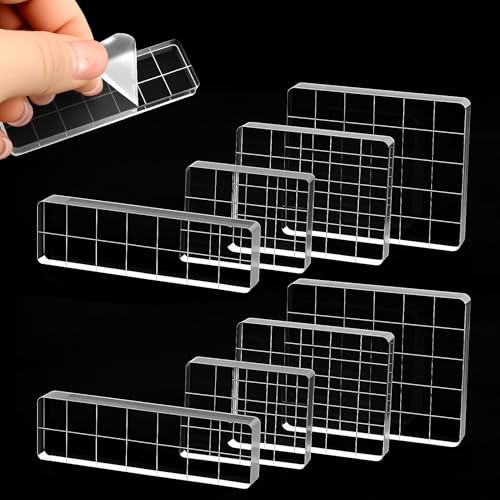 8-delat akrylstämpelblock, transparent akrylblock för stämpling, dekorativt stämpelblock för gör-det-själv-arbeten, stämpelblock för scrapbooking, hantverk, transparent stämpelblocksverktyg