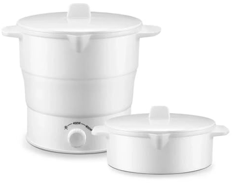 Nxyupv Olla de Silicona Plegable Multiportátil para Viajes, Hervidor Eléctrico, Olla Caliente, Hervidor de Agua para Acampar, Enchufe Europeo.
