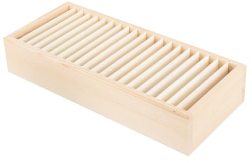 GRIRIW Band Organizer Holzbox Geschenkbandhalter mit Robustem Material und Praktischem Deckel für Bastelarbeiten und Handgefertigte Geschenkverpackung Zuhause