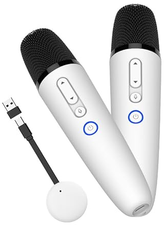 Karaoke Microphones for Jaecoo J5, J7, O7, J8 and Omoda 5,7 Chery Group, Wireless Karaoke Microphone with USB-A & USB-C Connector Receiver for Jaecoo Cars, Karaoke Mic Works for All App, 2 Mics