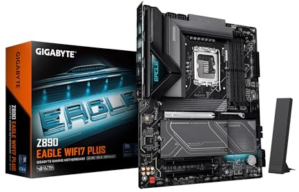 GIGABYTE Carte mère Z890 Eagle WIFI7 Plus Intel LGA 1851 ATX, Prend en Charge Core Ultra (Series 2), DDR5, 14+1+2 Power Phase, 4 x M.2, PCIe 5.0, USB4, WiFi 7, 2,5 GbE, EZ-Loquet, D5 Bionic Corsa