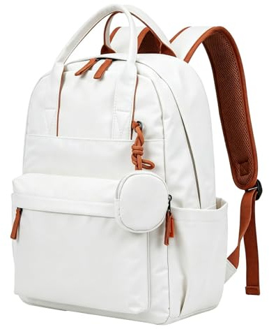 Aulenge Laptop Rucksack Damen Wasserdicht Arbeitsrucksack Herren Tagesrucksack für Schule Reisen Outdoor Weiß