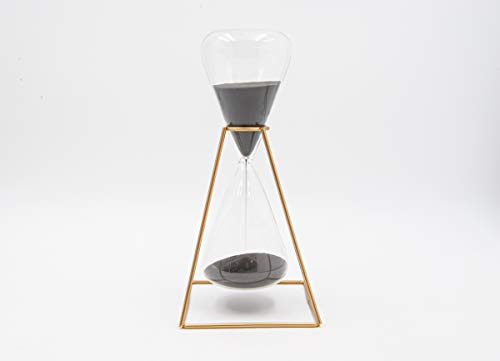 Mascagni Sanduhr 30 Minuten aus Glas mit Metallständer, 25 cm, Metall, Schwarz, Taille Unique
