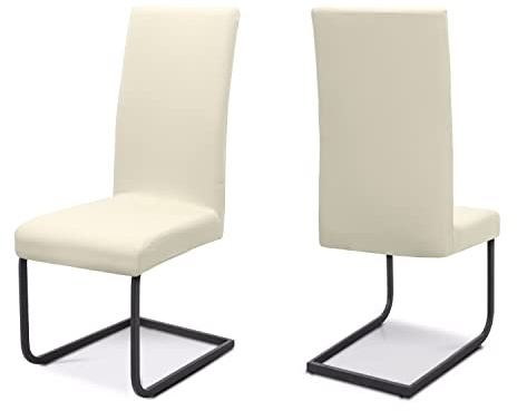 BEAUTEX Stuhlhussen Sets, elastische Stretch Husse Jersey Baumwolle Sitzbezug für Stuhl - 4er Set, Farbe: Creme
