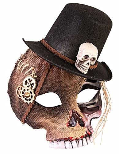 Voodoo Mens Skull Mask with Hat