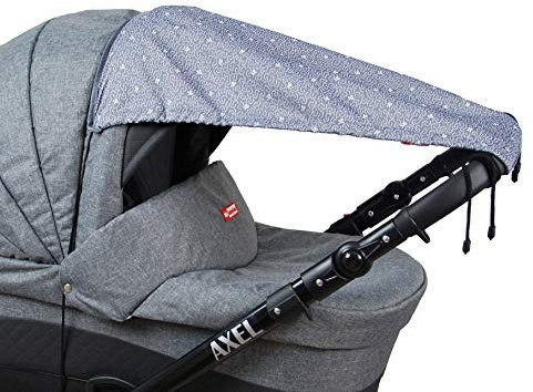 BABYLUX Sonnenschutz SONNENSEGEL für Kinderwagen Buggy UV Schütz (59. Grey Lux)