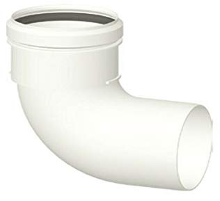 Abgasbogen 90° Brennwert DN 80 – Kunststoffbogen einwandig – EPDM Lippendichtung – 80 mm Ø – 120 °C – 5000 Pa – CE-zertifiziert – für Brennwertheizung