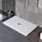 OLIMPO DOCCE - Piatto doccia in marmo resina effetto pietra con foro centrale Bianco Chic - 80x130