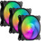 upHere Long Life 120mm PWM 4-Pin High Airflow Quiet Edition Rainbow LED Case Fan for PC Cases, CPU Coolers, and Radiators 3-Pack,(PF120CF4-3)