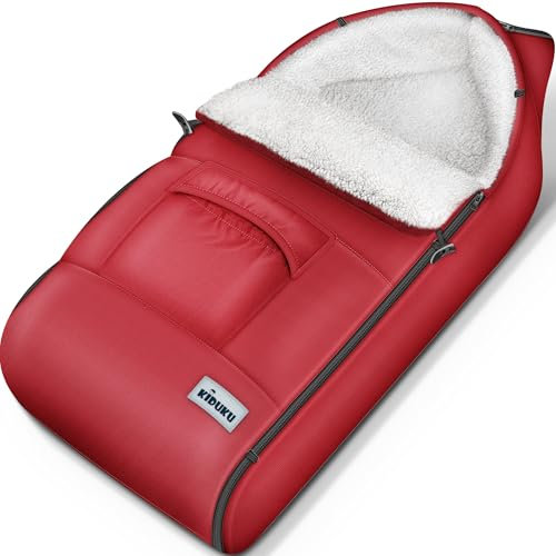 KIDUKU Winterfußsack für Kinderwagen Buggy - Babyfußsack waschbar | Fußsack Babyschale mit Reißverschluss & Tasche