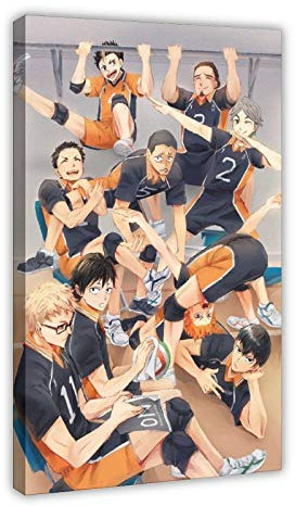 Anime-Poster Haikyuu 39, Leinwand-Poster, Wandkunst, Deko, Bild, Gemälde für Wohnzimmer, Schlafzimmer, Dekoration, 60 x 90 cm, Rahmen