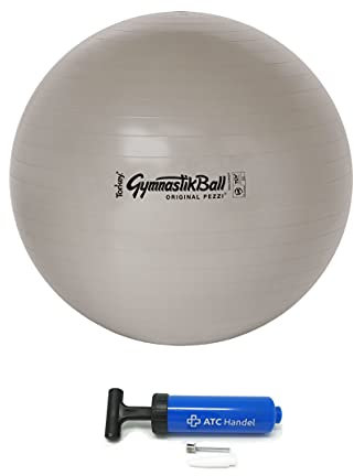 Original Pezzi Gymnastikball BioBased Ø 42, 53, 65 & 75cm in Lime oder Sand Farbe inkl. ATC Ballpumpe - bis 400 kg belastbar - Fitness, Reha, Therapie, Gymnastik, Aerobic und als Sitzball fürs Büro