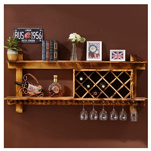 Range bouteille pour vin Montage mural Wine Rack Organisateur, bouteille en verre Porte-bar Accessoires étagères for 11 bouteilles de vin de stockage Affichage étagère Rangement Bouteille Objet décora