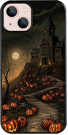 VUTTOO for iPhone 13 Mini Case - Halloween Haunted House Pattern Phone case - TPU Shock Absorption Protection Phone Cover Case