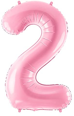 XXL Folienballon 2 Rosa Ballon 2. Geburtstag Folienballon Zahl 2 Geburtstag Mädchen Luftballon 2. Geburtstag Mädchen Jubiläum 2 Jahre Ballon Nummer 2 Pink