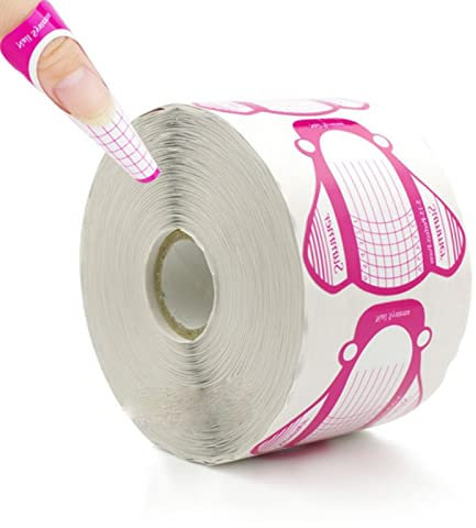 通用 Selbstklebend Modellier Nagel Schablone, Rosa, 500 Stück