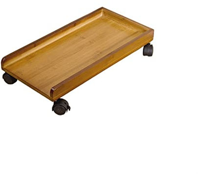TOMYEUS CPU Stand Portable CPU Holde CPU Stand Heavy Duty Pc Host Tower Bracket Bamboo Rolling Pulley Chassis Tray Bracket Office Desktop with Wheels Mobile CPU Stand (Color : B)