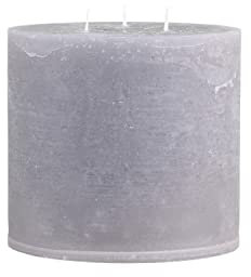 Chic Antique Macon rustikale Stumpenkerze Kerze Antik Altarkerzen 100% Paraffin Lange Brenndauer (Französisch Grau, 15x15 cm)