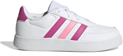 adidas Breaknet Lifestyle Court Lace Shoes, Scarpe da Tennis, Cloud White/Lucid Fuchsia/Beam Pink, 28 EU