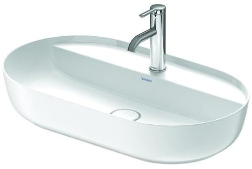 Duravit Luv Aufsatzbecken 70x40cm, ohne Überlauf, mit Hahnlochbank, 1 Hahnloch, geschliffen, 03807026001, Farbe: Weiß