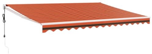 vidaXL Markise, Sonnenmarkise mit Kurbel Automatisch, Gelenkarmmarkise für Terrasse Balkon, Sonnenschutz Terrassenmarkise Balkonmarkise, Orange Braun 4x3m