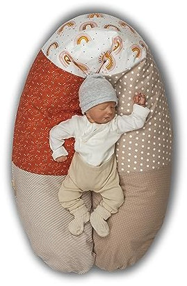 ULLENBOOM ® Stillkissen 190x38 cm - Ideal als Schwangerschaftskissen & Seitenschläferkissen - OEKO-TEX®-zertifizierte Materialien, Faserbällchen-Füllung