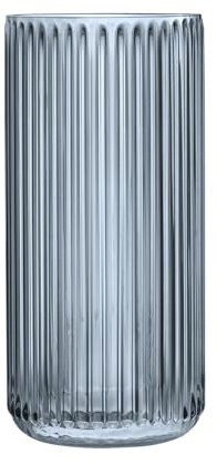 Navaris Vase Transparent cylindrique Gris - Vase décoratif en Verre 11,5 x 11,5 x 25 cm pour Fleurs fraîches Fleurs séchées - Vase Haut Bureau Salon Cuisine