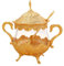 Qianly Sugar Bowl with Lid Spoon, Gold Sugar Container Canister, Storage Seasoning Pot for Cafe, Kitchen Home Table