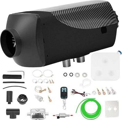 PRIJESSE Luft Dieselheizung Standheizung 12V 8W, Luftheizung Air Diesel Standheizung Lufterhitzer mit LCD-Display & Fernbedienung Air Diesel Heizung für Wohnmobil Auto Wohnwagen Boot Yacht (Schwarz)