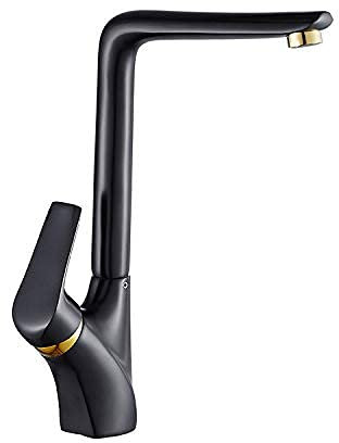 RajoNN Baking Paint, Kitchen, Kitchen Sink, Black Baking Paint, Cold Water Mixer, Single Handle with Aerator.