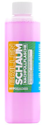 HYPREADER Brillenschaum Nachfüllflasche 250 ml Flasche mit Antistatikum ohne Alkohol für Brillenschaum - Reiniger