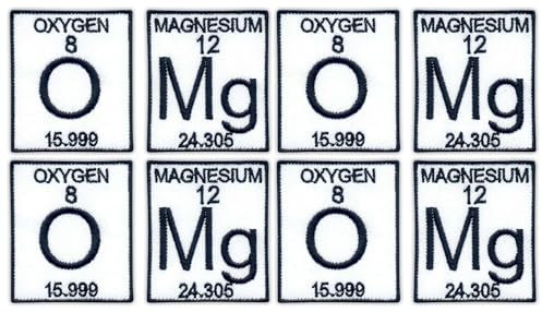 4er-Set – O Mg – Oh My God! – Aufnäher – bestickter Aufnäher / Abzeichen / Emblem