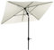 Outsunny Parasol de Jardin Rectangulaire Inclinable 2 x 3 m - Droit Avec Manivelle, Toile Polyester Imperméabilisée Haute Densité 180 g/m² Beige