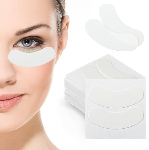 COMNICO 100 Stück Wimpernverlängerungs Augenpads aus Schaumstoff Einweg Wimpern Färben Augen Patches Wimpernverlängerungspads für Unter die Augen Beauty-Tool Wimperntechnik-Zubehör (Weiß)