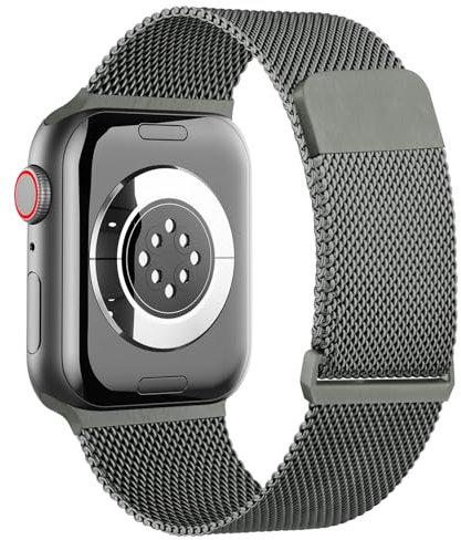 Meliya Correa para Apple Watch 40mm 41mm 38mm 42mm 44mm 45mm 49mm Hombre Mujer,Metal Acero Inoxidable Magnética Pulseras Repuesto para iWatch Series SE SE2 9 8 7 6 5 4 3 2 1 Ultra(Gris)