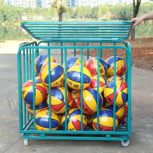 Rolling Sports Ball Storage Cart, Sports Equipment Storage Organizer Sports Ball Storage Rolling Cart for Garages, Playgroup, Gym and Schools(80x60x70cm/31.5x23.6x27.6in)