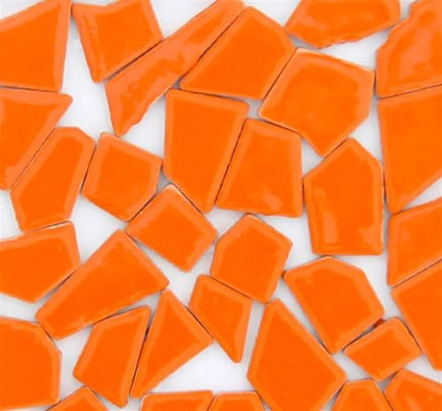 Mosaiksteine Zum Basteln 100g Porzellan Mosaik Fliesen DIY Handwerk Keramik Fliesen Mosaik Herstellung Materialien(Orange)