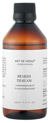 Brahmi Thailam 450ML - Ayurvedisches Öl zur Förderung der geistigen Klarheit, Entspannung und Haarpflege - Traditionelle Ayurveda Formel für Wohlbefinden und Balance - Art of Vedas Brahmi Taila